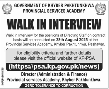 Jobs in Provincial Service Academy